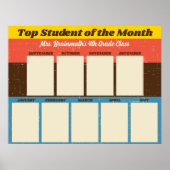 月の上位の学生の教室の写真ディスプレイp ポスター (正面)