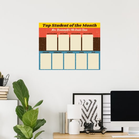 月の上位の学生の教室の写真ディスプレイp ポスター (ホームオフィス)