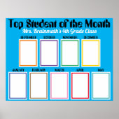 月の上位の学生の教室の写真ディスプレイp ポスター (正面)