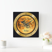 "月の上"～トゥバ～ミュージカルスケール～ * ～ スクエア壁時計 (ホーム)