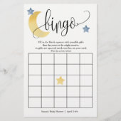 月の上,水色の月と星のゲームカード (正面)