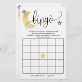 月の上，水色の月と星のゲームカード (正面/裏面)