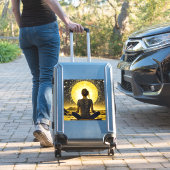 月の下での女性の瞑想 シール (スーツケースインサイチュ)