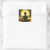 月の下での女性の瞑想 スクエアシール (バッグ)