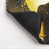 月の下での女性の瞑想 マウスパッド (コーナー)