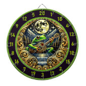 月の下でガエルを鳴らすギター ダーツボード (正面)