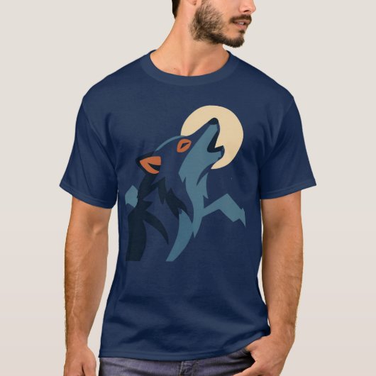 月の下で吠えるオオカミのフーディ – アルファ精神を解き放て Tシャツ (正面)