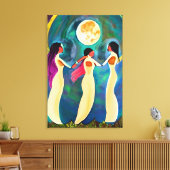 月の下で神が祝福 キャンバスプリント (インサイチュ (リビング))