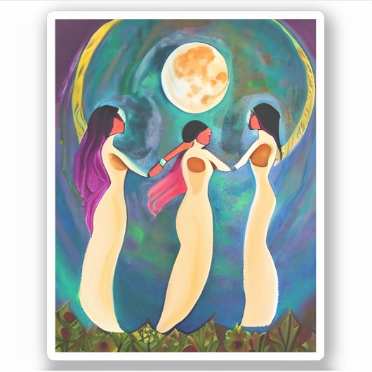 月の下で神が祝福 シール (正面)