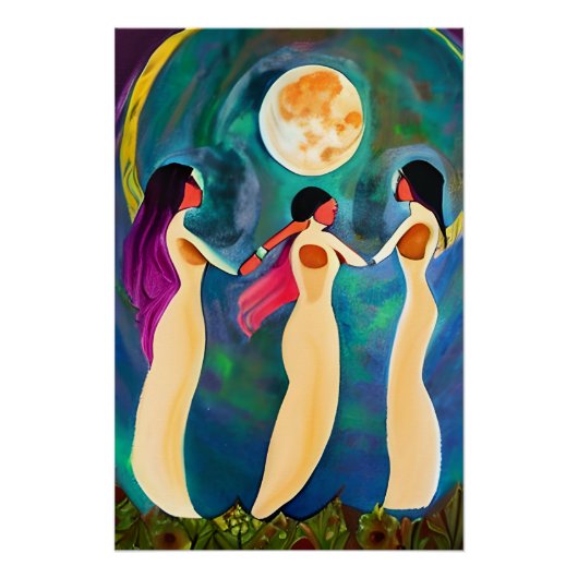 月の下で神が祝福 ポスター (正面)