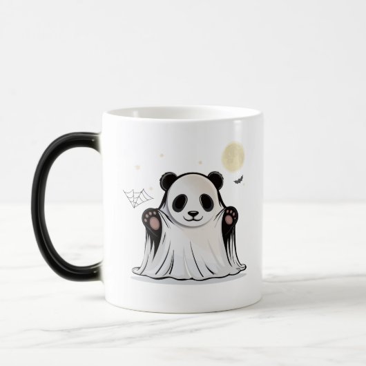 月の下のかわいいおばけパンダ モーフィングマグカップ (左)