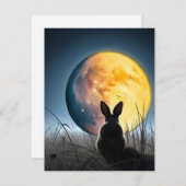月の下のウサギ 招待状 (正面/裏面)