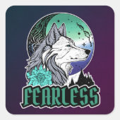 月の下のオオカミゲイ旗の色 スクエアシール (正面)