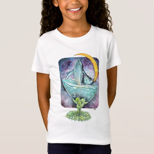 月の下のクジラ Tシャツ (正面)