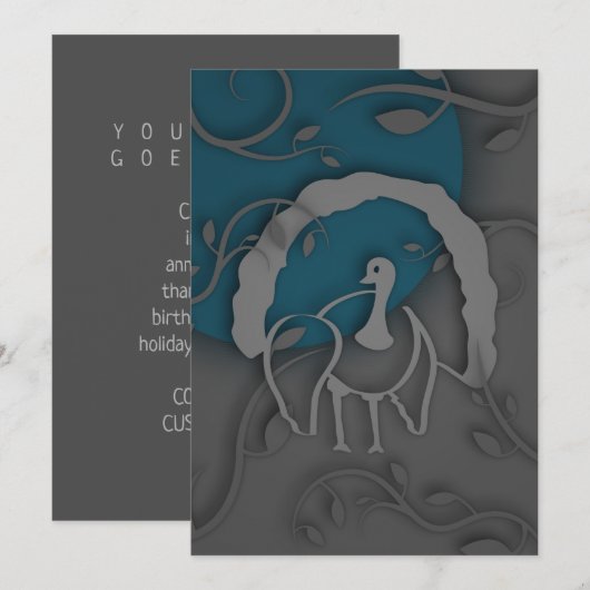 月の下のシャドウターキー・ノワール 招待状 (正面/裏面)