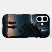 月の下のロマンチックなカップル Case-Mate iPhoneケース (裏面 (横))