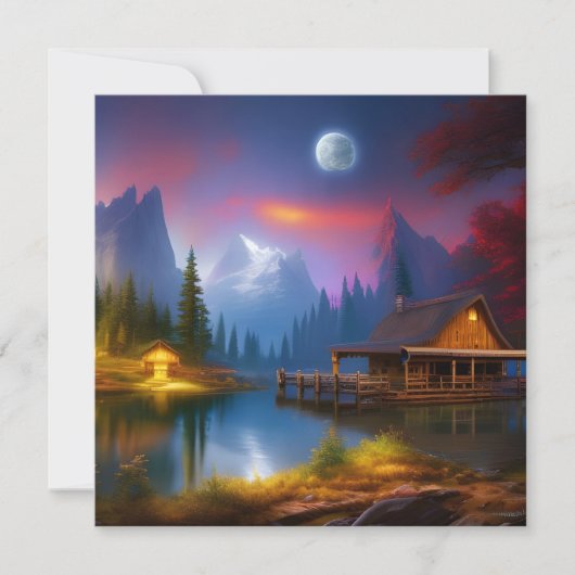 月の下の入り江のキャビン (正面)