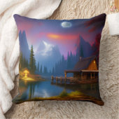 月の下の入り江のキャビン クッション (ブランケット)
