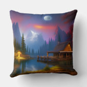 月の下の入り江のキャビン クッション (裏面)