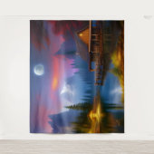 月の下の入り江のキャビン タペストリー (正面)