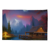 月の下の入り江のキャビン 枕カバー (裏面-左)