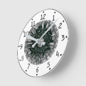 月の下の大きな都市ブラック&ホワイト ラウンド壁時計 (傾斜)