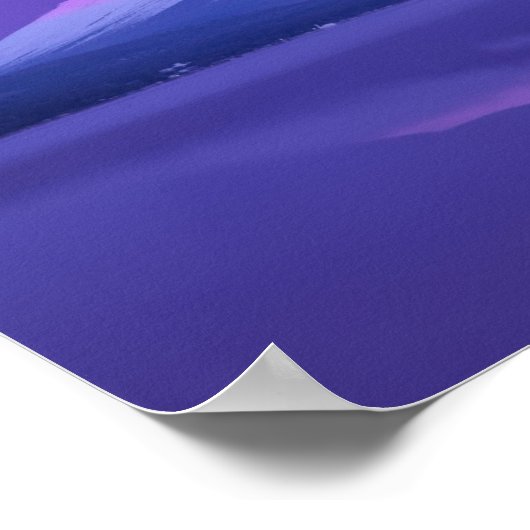 月の下の富士山 ポスター (角)