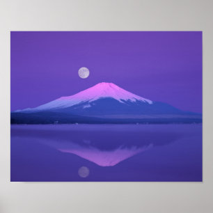 月の下の富士山 ポスター