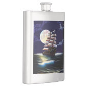 月の下の海に照らされた船 フラスク (右)