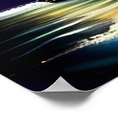 月の下の海に照らされた船 ポスター (角)