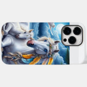 月の下の白馬と馬 Case-Mate iPhoneケース (裏面 (横))
