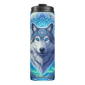 月の下の神秘的な狼の頭 タンブラー (正面)