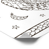 月の下の色のページフクロウ ポスター (角)