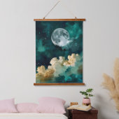 月の下の雲 吊り下げ型タペストリー (寝室)