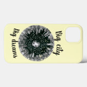 月の下の黒と白のパノラマシティ Case-Mate iPhoneケース (裏面 (横))