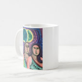 月の下の2人の女の子 コーヒーマグカップ (正面左)