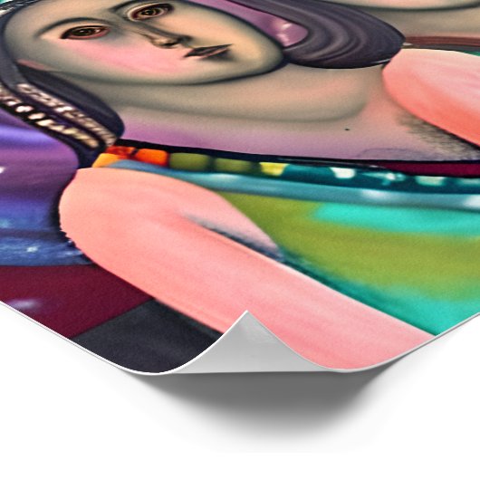 月の下の2人の女の子 ポスター (角)