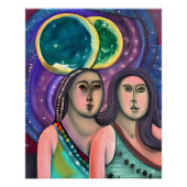 月の下の2人の女の子 ポスター (正面)