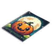 月の下の8ビットハロウィンカボチャ ノートブック (左側)