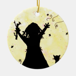 月の中で魔法を夢見る セラミックオーナメント