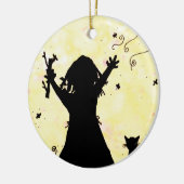 月の中で魔法を夢見る セラミックオーナメント (左)