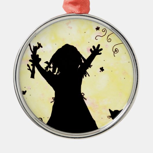 月の中で魔法を夢見る メタルオーナメント (正面)