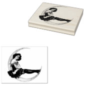 月の中の少女 ラバースタンプ (押印)