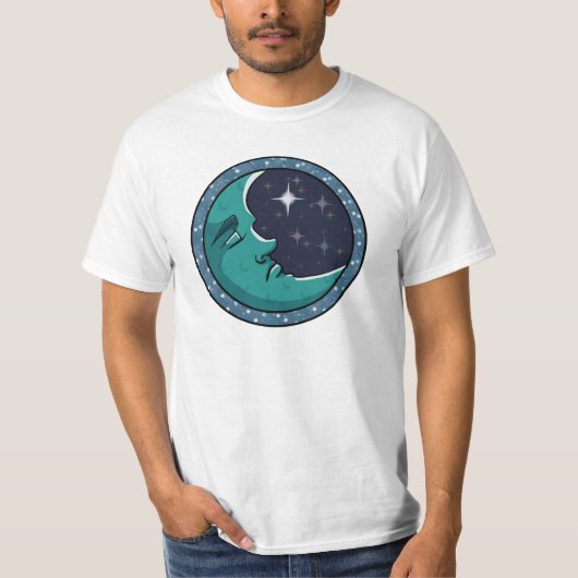 月の中の男の顔 Tシャツ (正面)