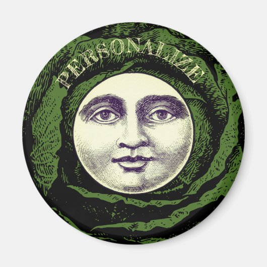 月の中の男ヴィンテージ頭 マグネット (正面)