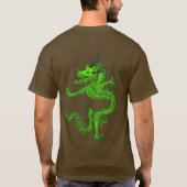 月の中の青いカラフルな中国の伝統的なドラゴン Tシャツ (裏面)