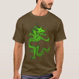 月の中の青いカラフルな中国の伝統的なドラゴン Tシャツ
