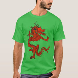月の中の青いカラフルな中国の伝統的なドラゴン Tシャツ