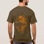月の中の青いカラフルな中国の伝統的なドラゴン Tシャツ (裏面)
