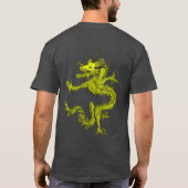 月の中の青いカラフルな中国の伝統的な龍 Tシャツ (裏面)